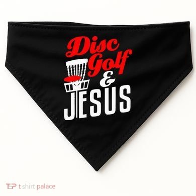 Disc Golf Jesus Christian Gift Funny Golfing Golfer Lover USA-Made Doggie Bandana