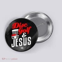 Disc Golf Jesus Christian Gift Funny Golfing Golfer Lover Button thumb 0