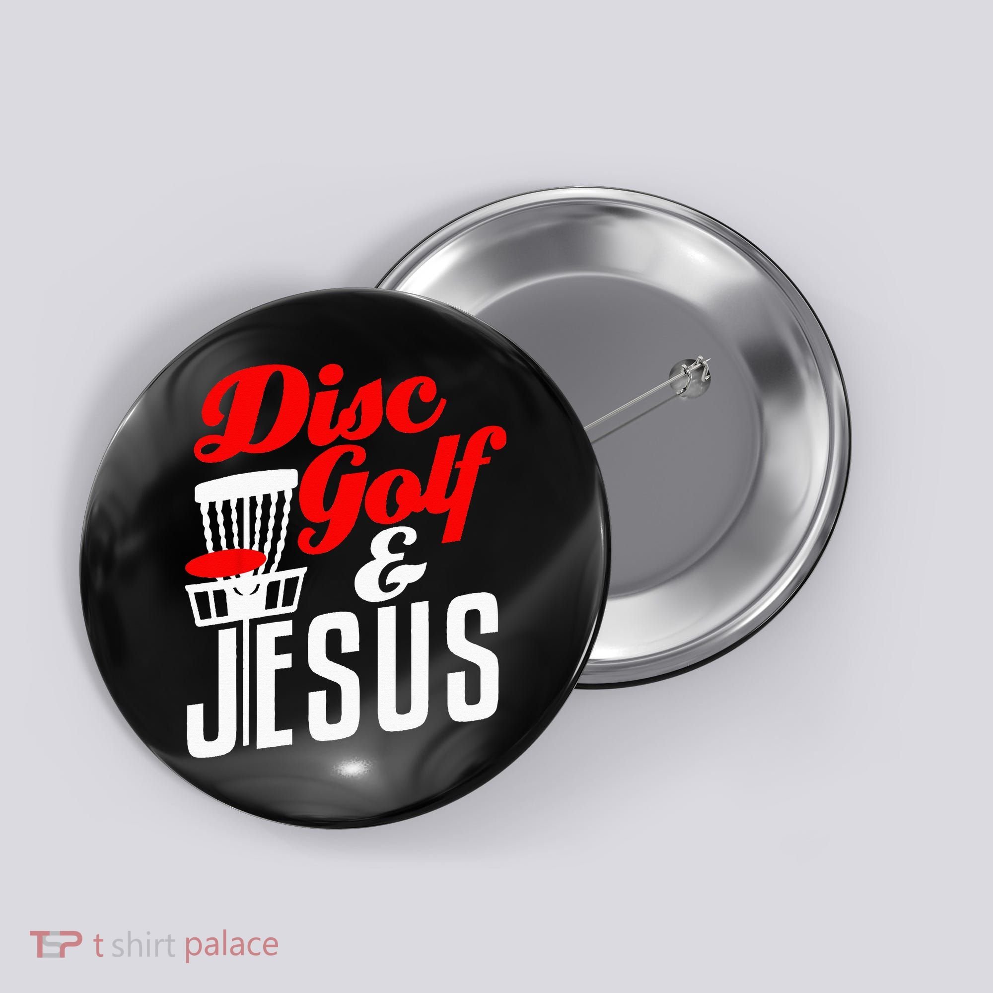 Disc Golf Jesus Christian Gift Funny Golfing Golfer Lover Button