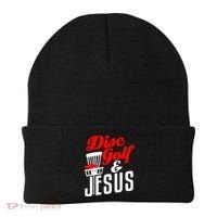 Disc Golf Jesus Christian Gift Funny Golfing Golfer Lover Beanie thumb 0