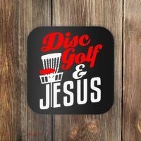 Disc Golf Jesus Christian Gift Funny Golfing Golfer Lover Coaster thumb 0