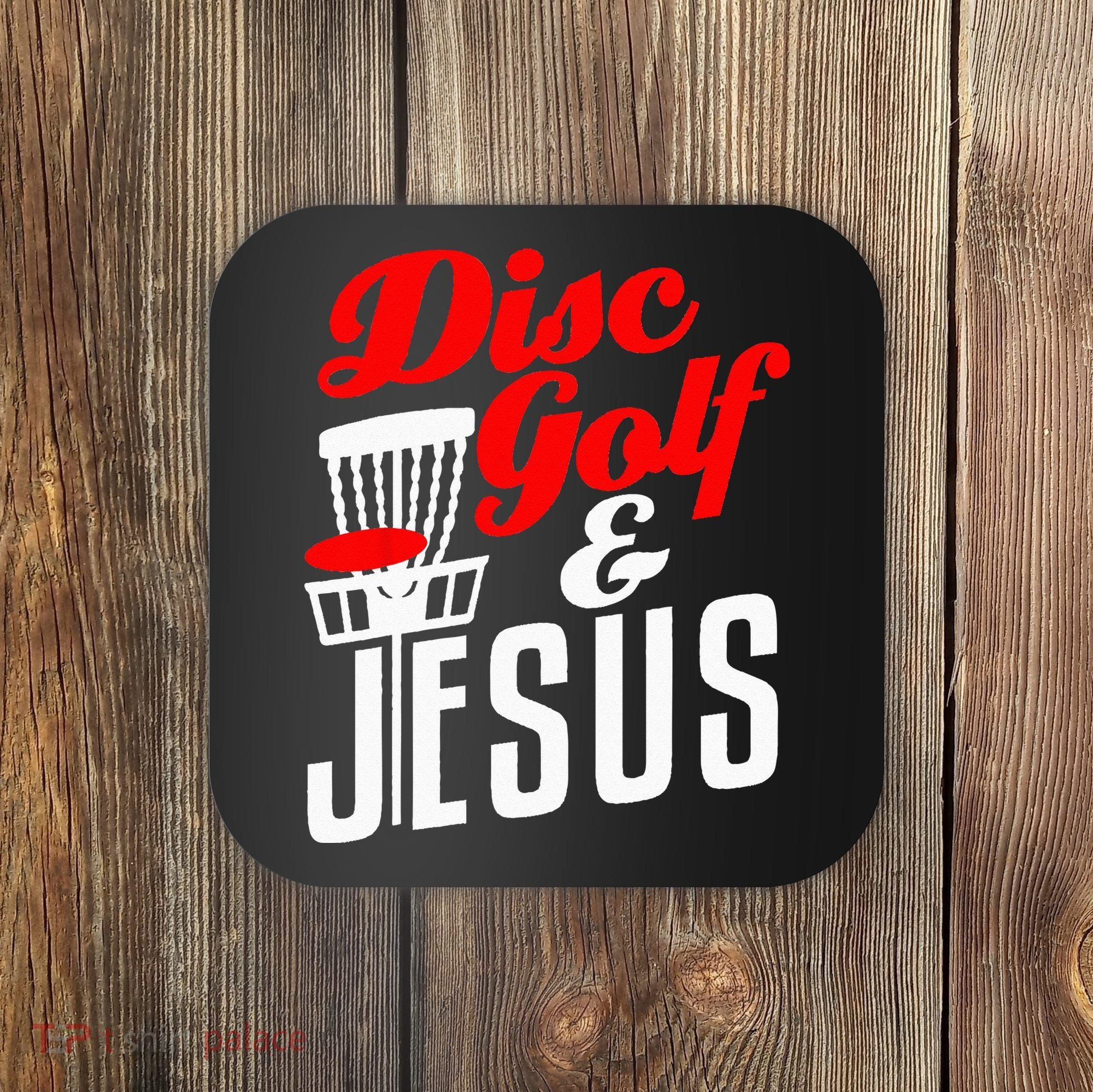 Disc Golf Jesus Christian Gift Funny Golfing Golfer Lover Coaster