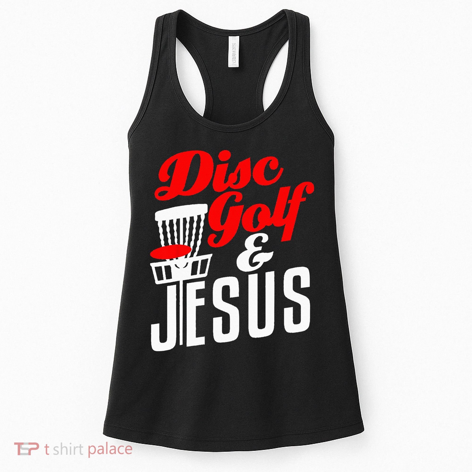 Disc Golf Jesus Christian Gift Funny Golfing Golfer Lover Women's Tank Top