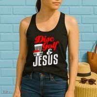 Disc Golf Jesus Christian Gift Funny Golfing Golfer Lover Women's Tank Top thumb 2