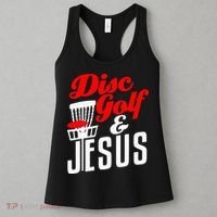 Disc Golf Jesus Christian Gift Funny Golfing Golfer Lover Women's Tank Top thumb 3