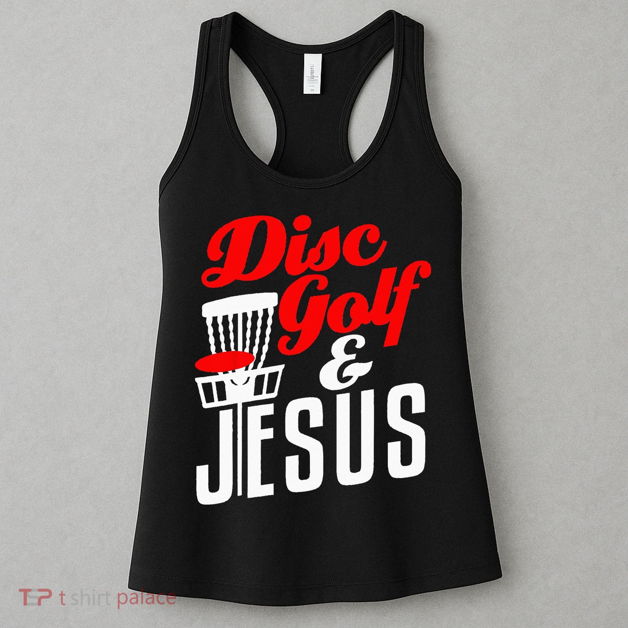 Disc Golf Jesus Christian Gift Funny Golfing Golfer Lover Women's Tank Top