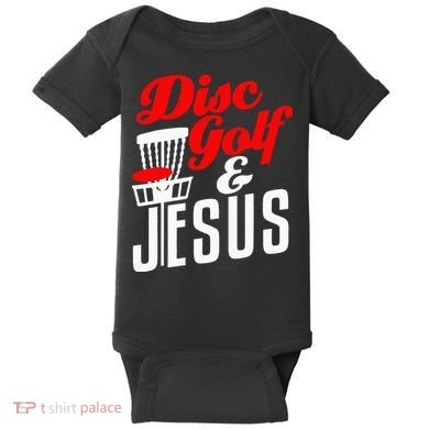 Disc Golf Jesus Christian Gift Funny Golfing Golfer Lover Baby Bodysuit