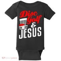 Disc Golf Jesus Christian Gift Funny Golfing Golfer Lover Baby Bodysuit thumb 0