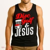 Disc Golf Jesus Christian Gift Funny Golfing Golfer Lover Tank Top thumb 3