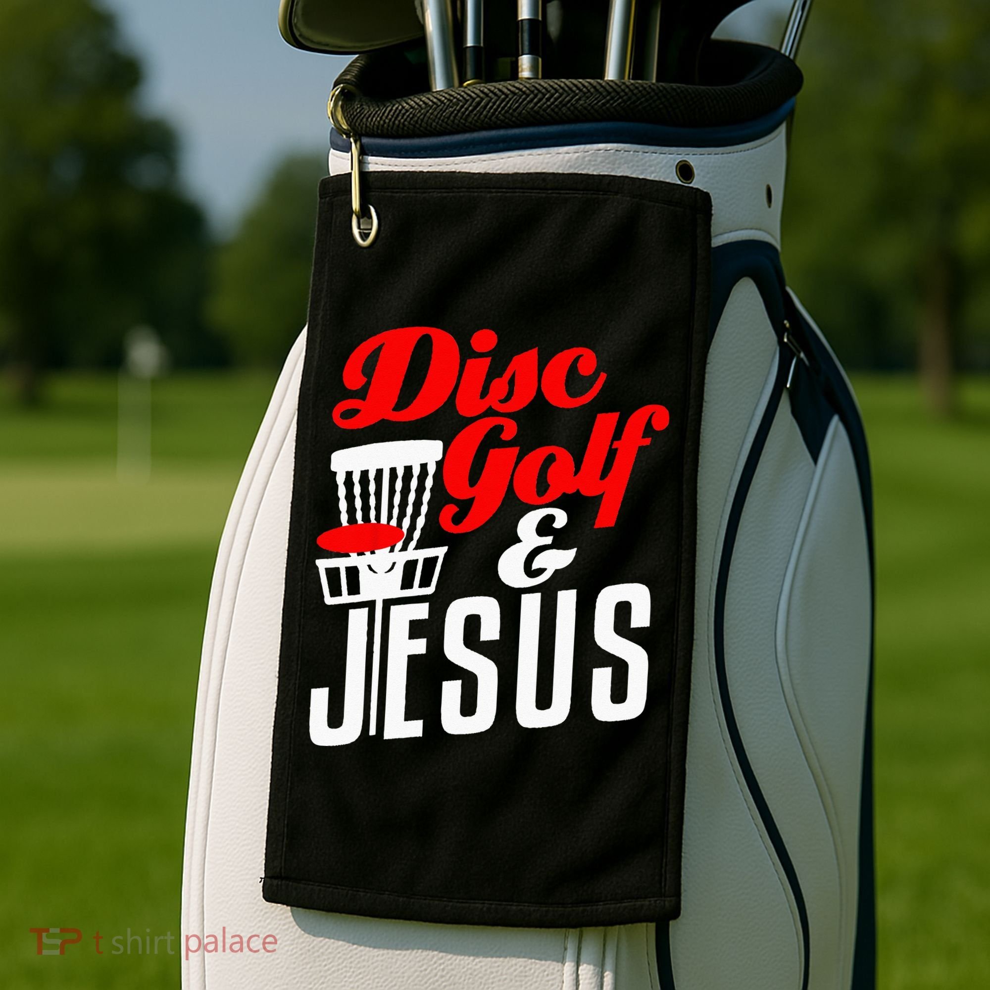 Disc Golf Jesus Christian Gift Funny Golfing Golfer Lover Golf Towel
