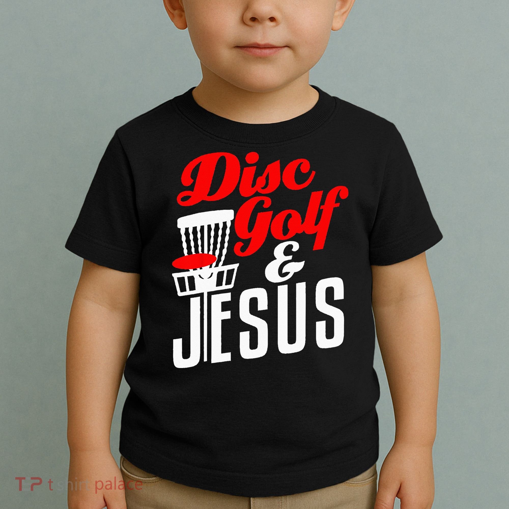 Disc Golf Jesus Christian Gift Funny Golfing Golfer Lover Toddler T-Shirt