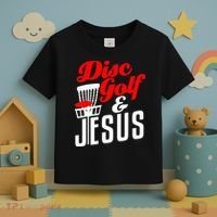 Disc Golf Jesus Christian Gift Funny Golfing Golfer Lover Toddler T-Shirt thumb 3