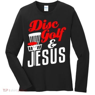 Disc Golf Jesus Christian Gift Funny Golfing Golfer Lover Women's Long Sleeve Shirt