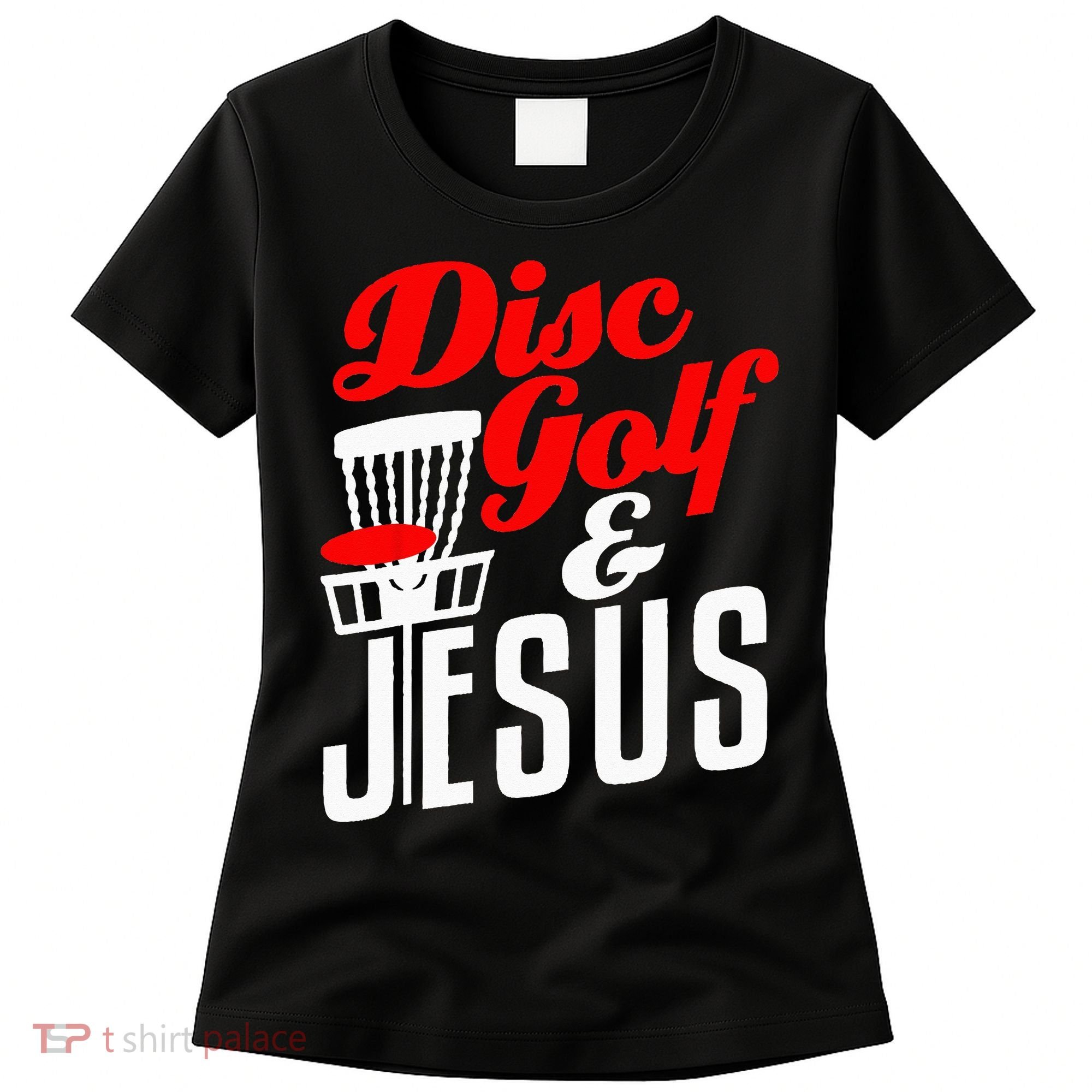 Disc Golf Jesus Christian Gift Funny Golfing Golfer Lover Women's T-Shirt