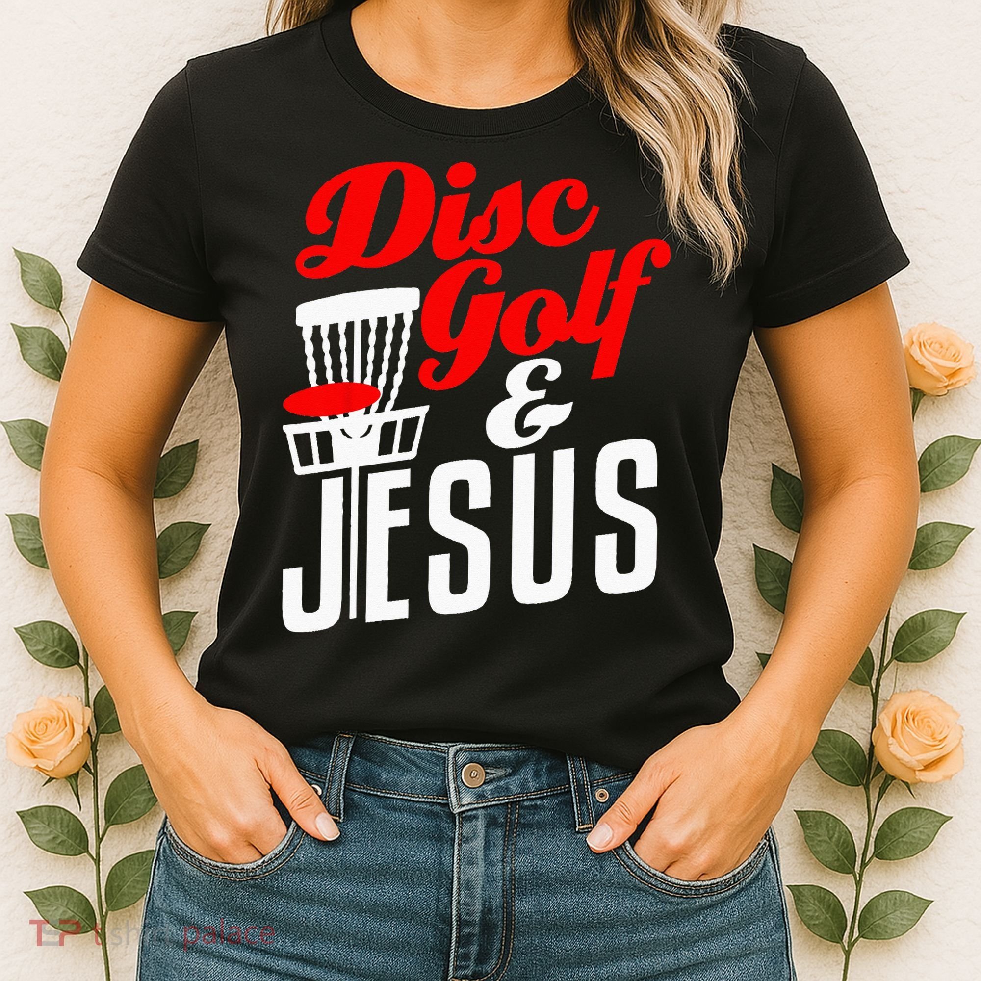 Disc Golf Jesus Christian Gift Funny Golfing Golfer Lover Women's T-Shirt