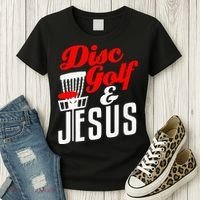 Disc Golf Jesus Christian Gift Funny Golfing Golfer Lover Women's T-Shirt thumb 3