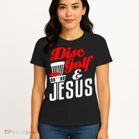 Disc Golf Jesus Christian Gift Funny Golfing Golfer Lover Women's T-Shirt thumb 4