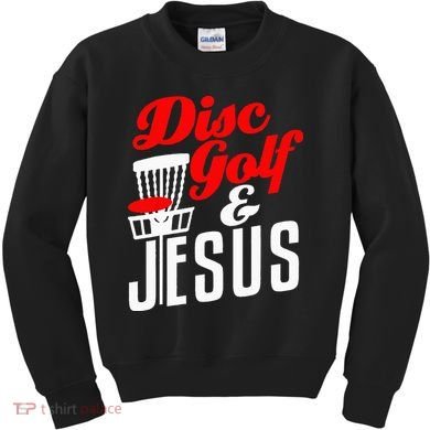 Disc Golf Jesus Christian Gift Funny Golfing Golfer Lover Kids Sweatshirt