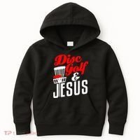 Disc Golf Jesus Christian Gift Funny Golfing Golfer Lover Kids Hoodie thumb 0