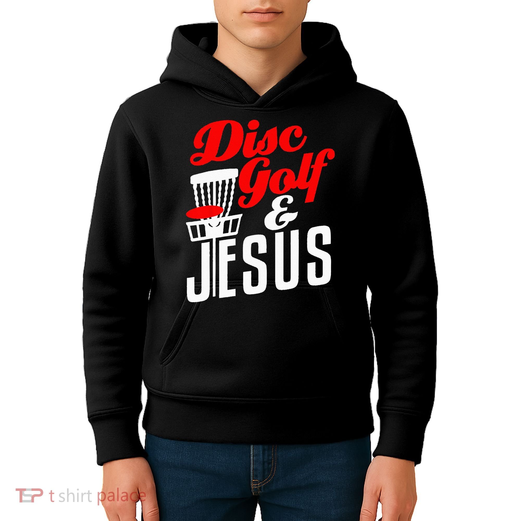 Disc Golf Jesus Christian Gift Funny Golfing Golfer Lover Kids Hoodie
