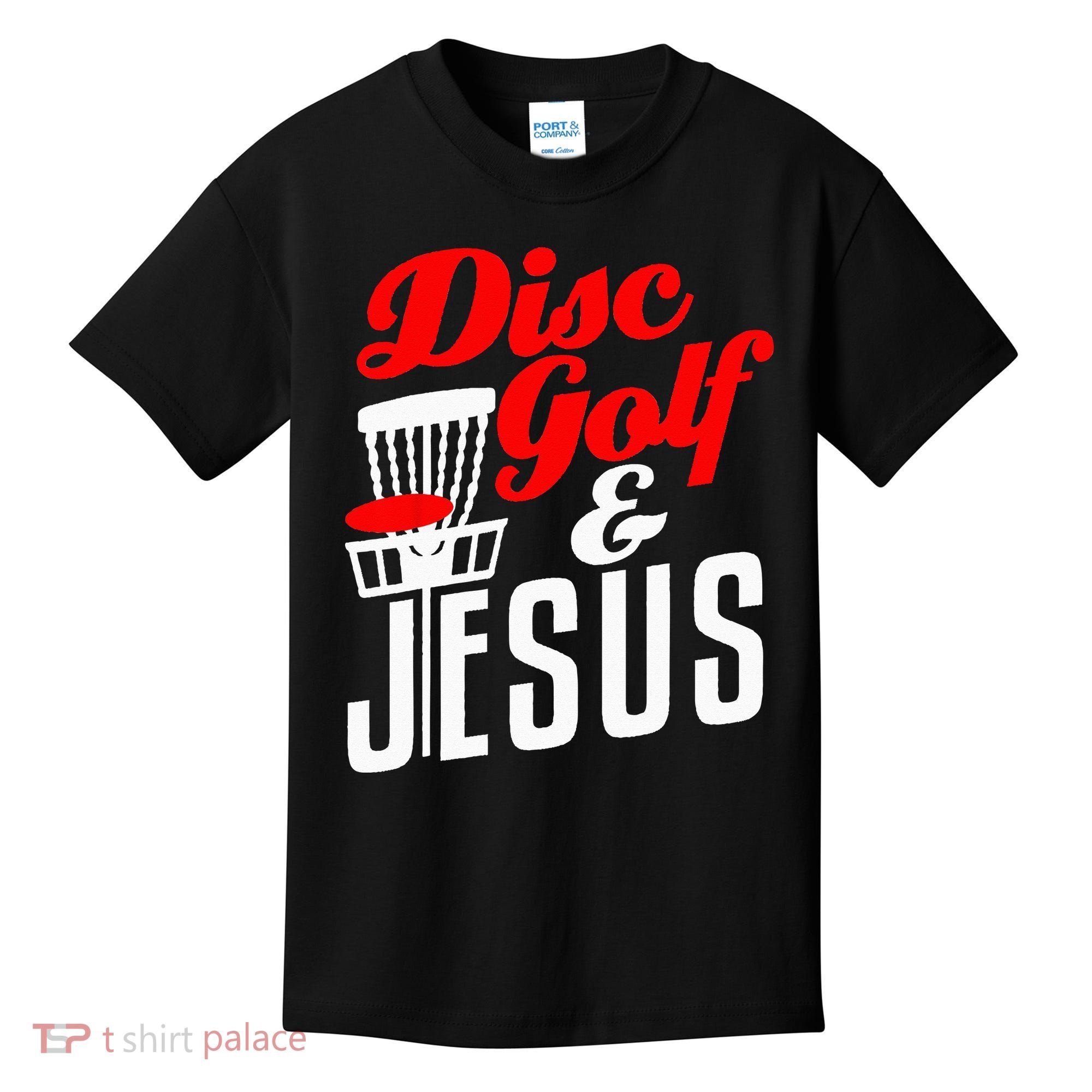 Disc Golf Jesus Christian Gift Funny Golfing Golfer Lover Kids T-Shirt
