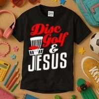 Disc Golf Jesus Christian Gift Funny Golfing Golfer Lover Kids T-Shirt thumb 3