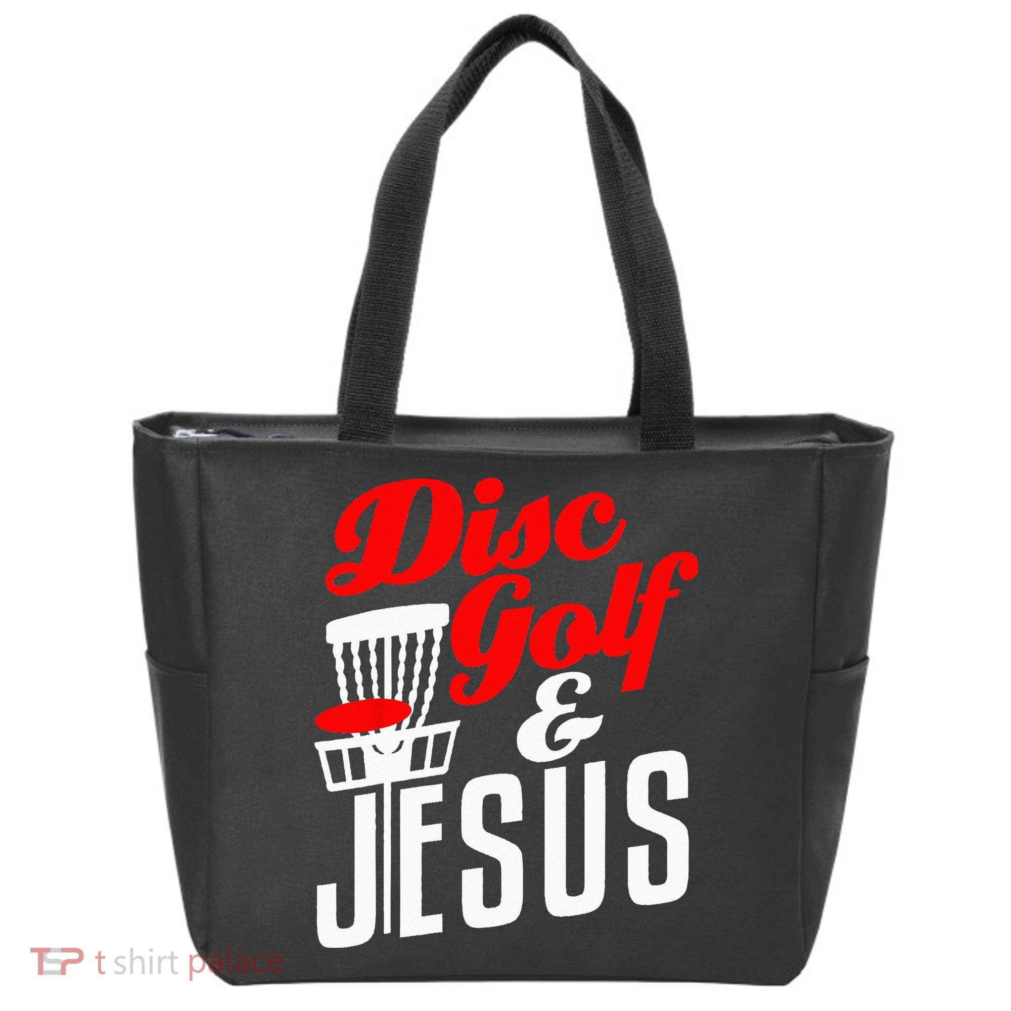 Disc Golf Jesus Christian Gift Funny Golfing Golfer Lover Tote Bag