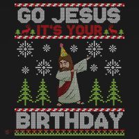 Dabbing Go Jesus It Is Your Birthday Merry Christmas Ornament thumb 1
