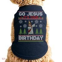 Dabbing Go Jesus It Is Your Birthday Merry Christmas Doggie Tank thumb 0