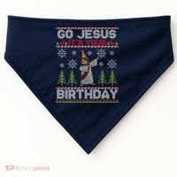 Dabbing Go Jesus It Is Your Birthday Merry Christmas USA-Made Doggie Bandana thumb 0