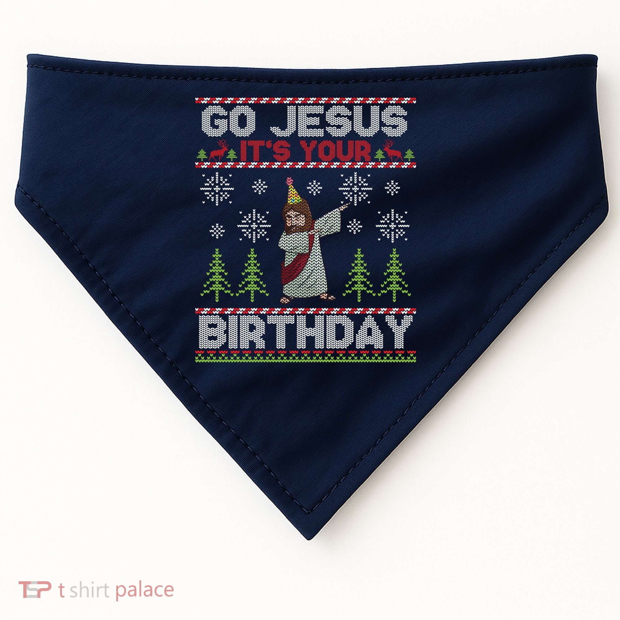 Dabbing Go Jesus It Is Your Birthday Merry Christmas USA-Made Doggie Bandana