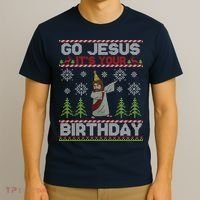 Dabbing Go Jesus It Is Your Birthday Merry Christmas T-Shirt thumb 3