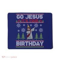 Dabbing Go Jesus It Is Your Birthday Merry Christmas Mousepad thumb 0