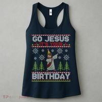 Dabbing Go Jesus It Is Your Birthday Merry Christmas Women's Tank Top thumb 3