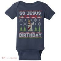Dabbing Go Jesus It Is Your Birthday Merry Christmas Baby Bodysuit thumb 0