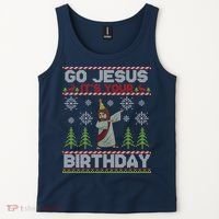 Dabbing Go Jesus It Is Your Birthday Merry Christmas Tank Top thumb 2