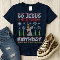Dabbing Go Jesus It Is Your Birthday Merry Christmas Women's T-Shirt thumb 3