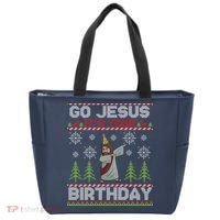 Dabbing Go Jesus It Is Your Birthday Merry Christmas Tote Bag thumb 0