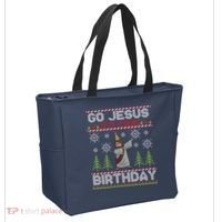 Dabbing Go Jesus It Is Your Birthday Merry Christmas Tote Bag thumb 2
