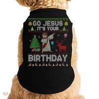 Dabbing Go Jesus Its Your Birthday Merry Christmas Day Doggie Tank thumb 0