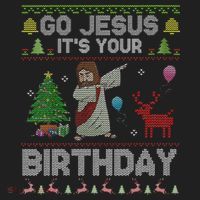 Dabbing Go Jesus Its Your Birthday Merry Christmas Day Beanie thumb 2