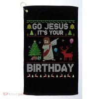 Dabbing Go Jesus Its Your Birthday Merry Christmas Day Golf Towel thumb 0