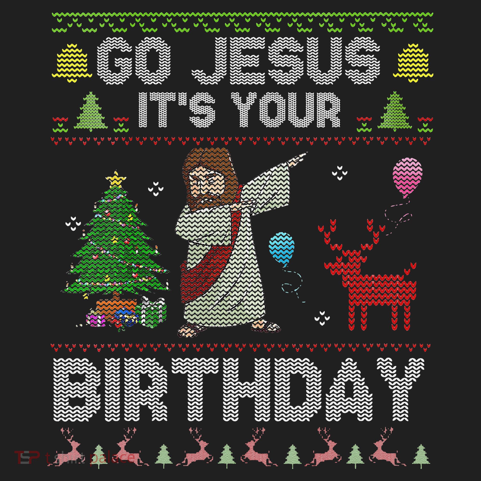 Dabbing Go Jesus Its Your Birthday Merry Christmas Day Golf Towel