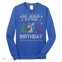 Dabbing Go Jesus Its Your Birthday Merry Christmas Day Long Sleeve Shirt thumb 0