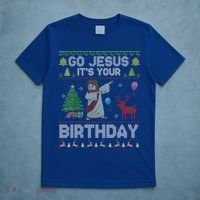 Dabbing Go Jesus Its Your Birthday Merry Christmas Day T-Shirt thumb 5