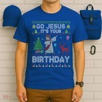 Dabbing Go Jesus Its Your Birthday Merry Christmas Day T-Shirt thumb 6