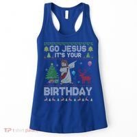 Dabbing Go Jesus Its Your Birthday Merry Christmas Day Women's Tank Top thumb 0