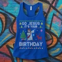 Dabbing Go Jesus Its Your Birthday Merry Christmas Day Women's Tank Top thumb 3