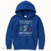 Dabbing Go Jesus Its Your Birthday Merry Christmas Day Kids Hoodie thumb 0