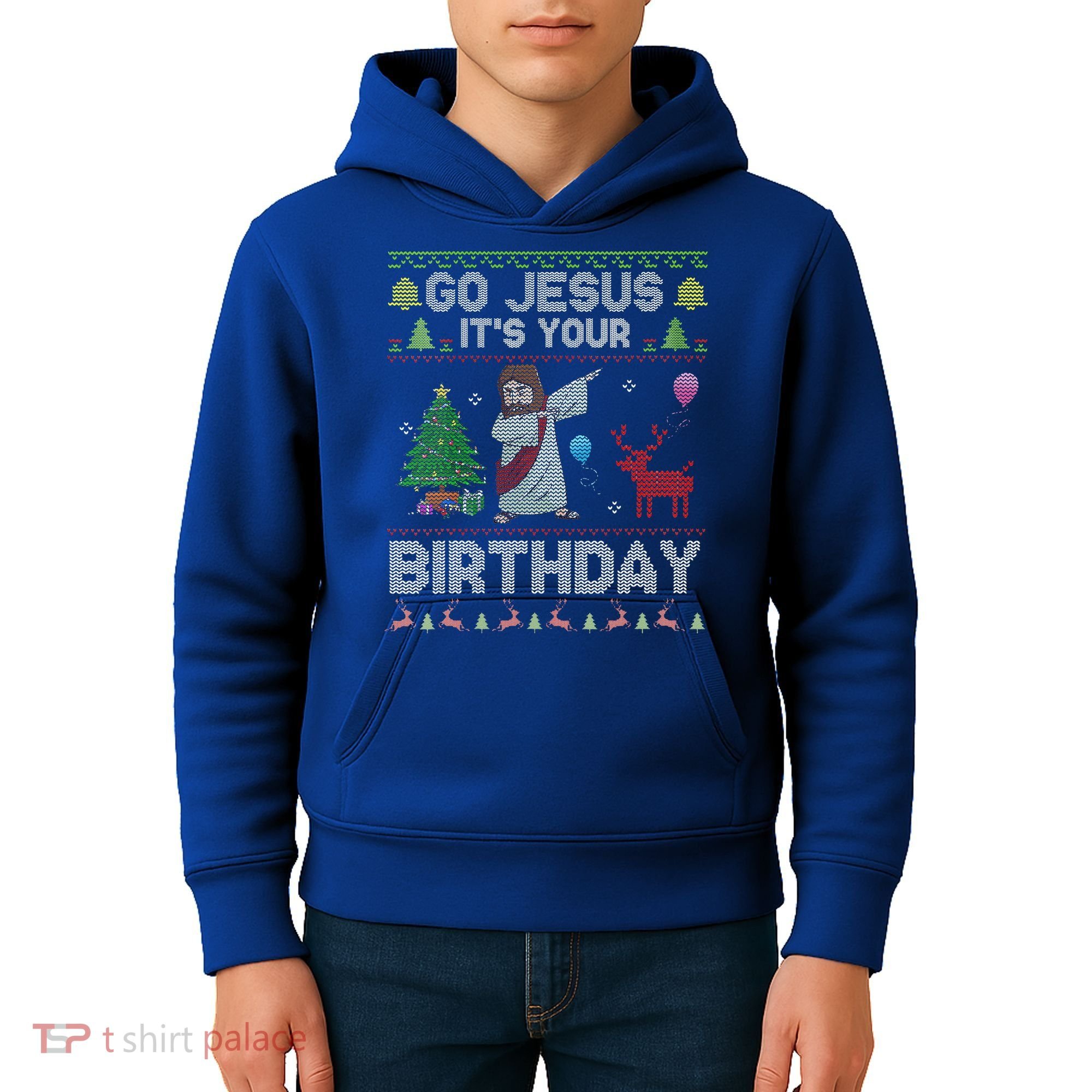 Dabbing Go Jesus Its Your Birthday Merry Christmas Day Kids Hoodie